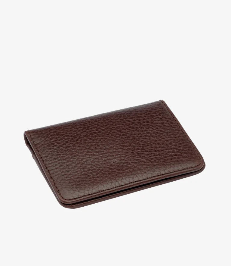 Loake Fenchurch Card Holder Dark Brown Grain Calf Leather