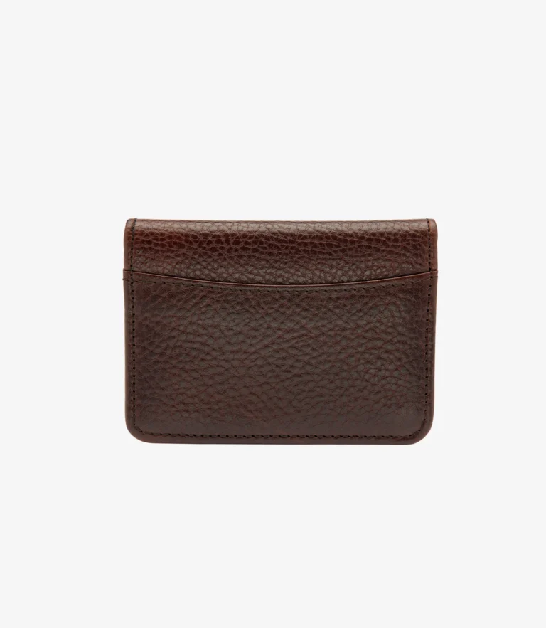 loake Fenchurch Card Holder Dark Brown Grain Calf Leather