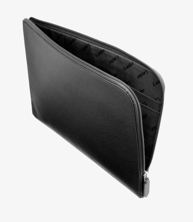 Loake Gresham Laptop Cover Black Grain Calf Leather