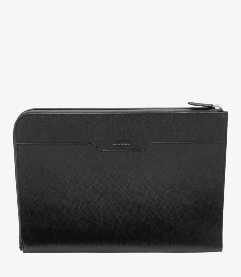 loake Gresham Laptop Cover Black Grain Calf Leather