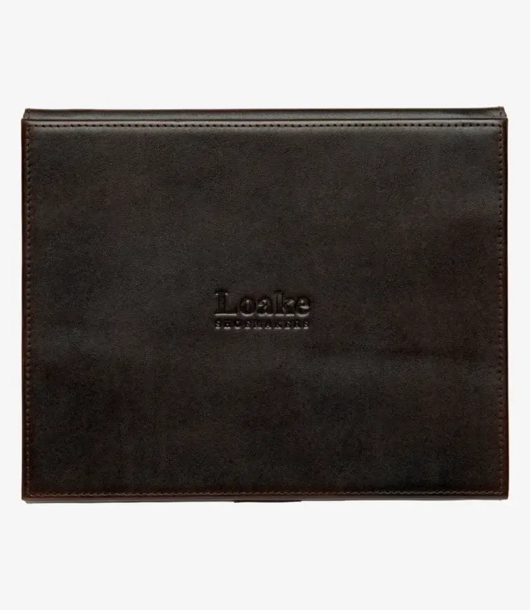 Loake Large Luxury Valet Box Dark Brown Calf Leather