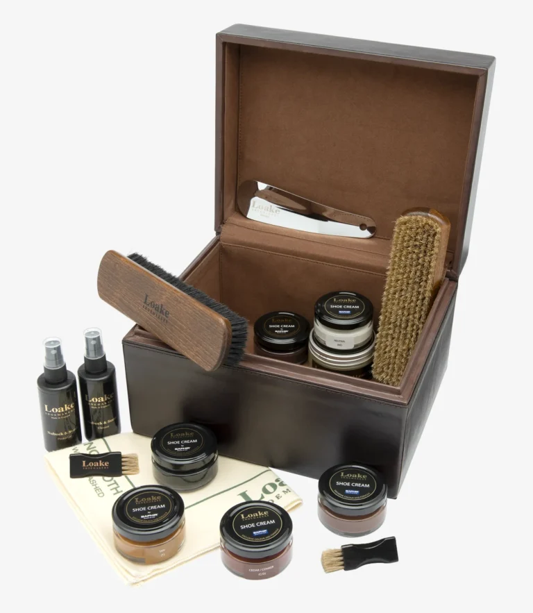 loake Large Luxury Valet Box Dark Brown Calf Leather