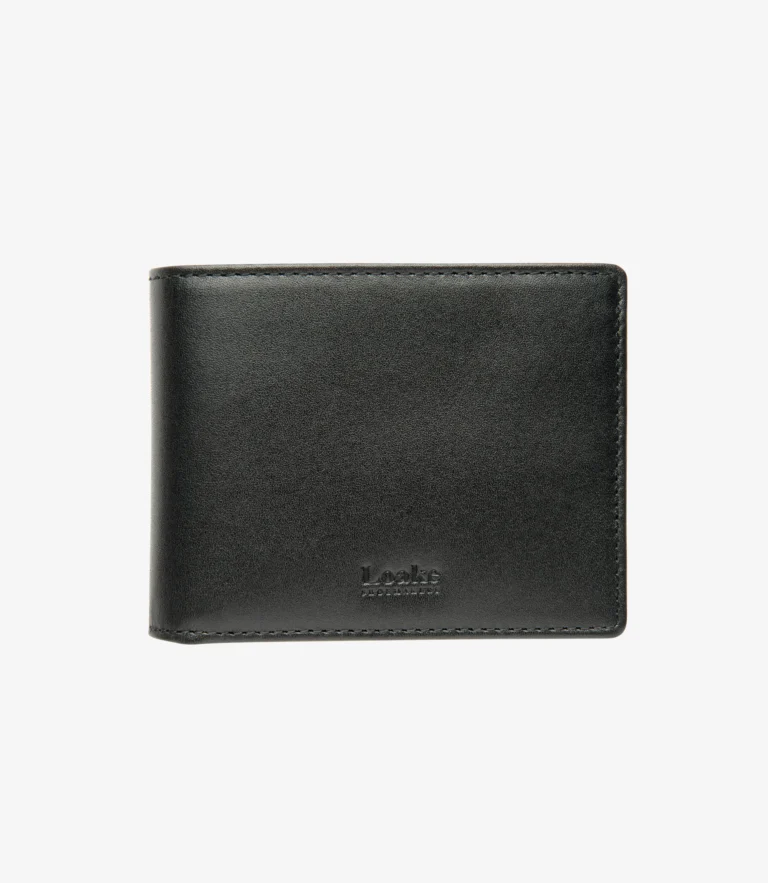 loake Aldgate Wallet Black Calf Leather