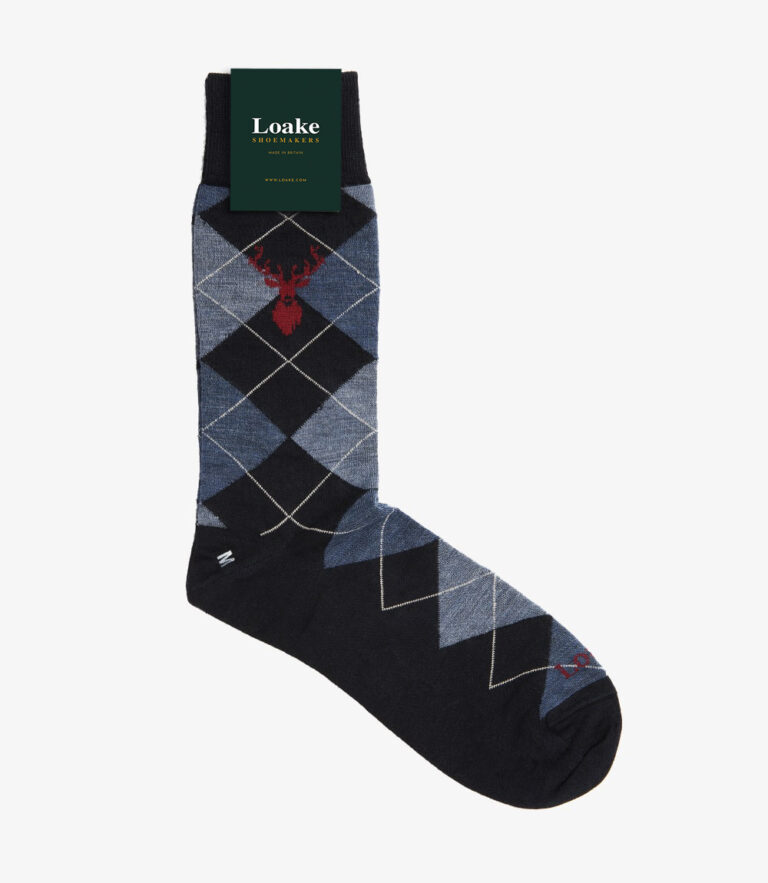 loake Argyle Socks Navy