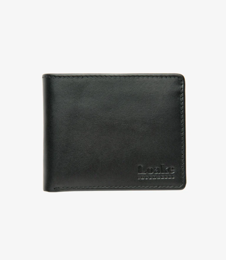 loake Barclay Wallet Black Calf Leather