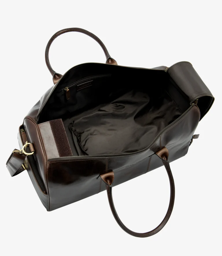 Loake Devon Overnight Bag Dark Brown Calf Leather