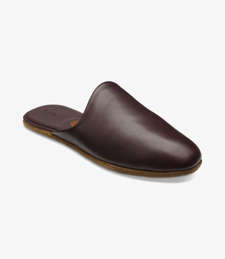 Loake Garrick Slippers Burgundy Grain Calf Leather