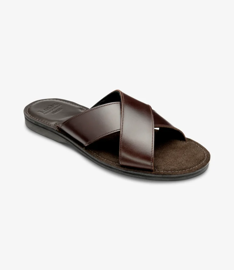 Loake Gozo Sandals Dark Brown Waxy Leather