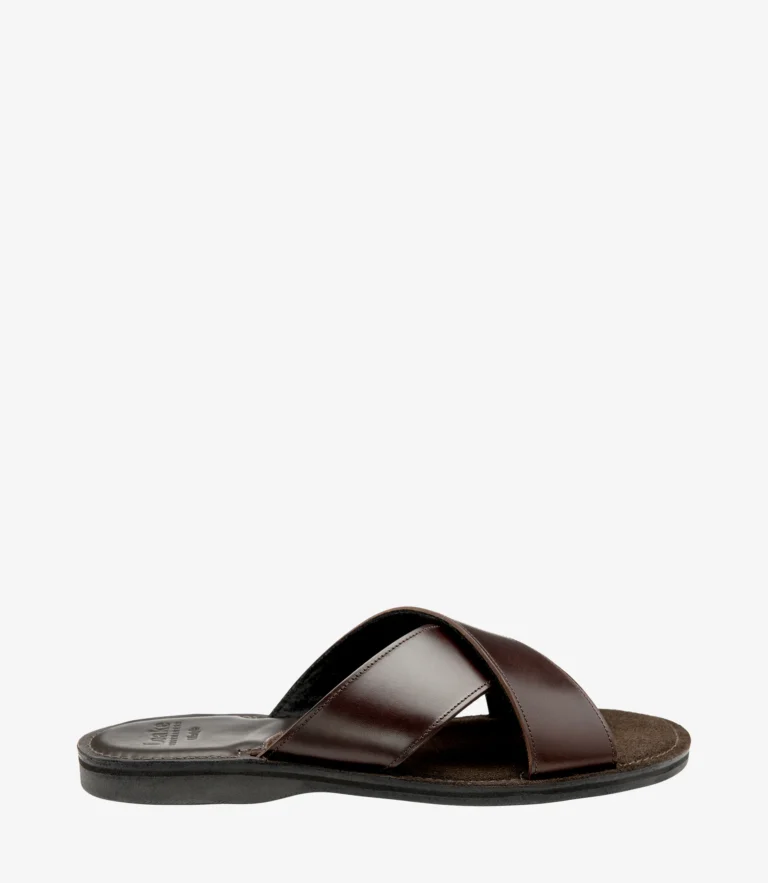 loake Gozo Sandals Dark Brown Waxy Leather