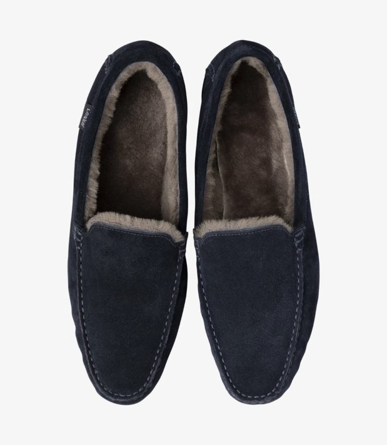 Loake Guards Slippers Navy Suede