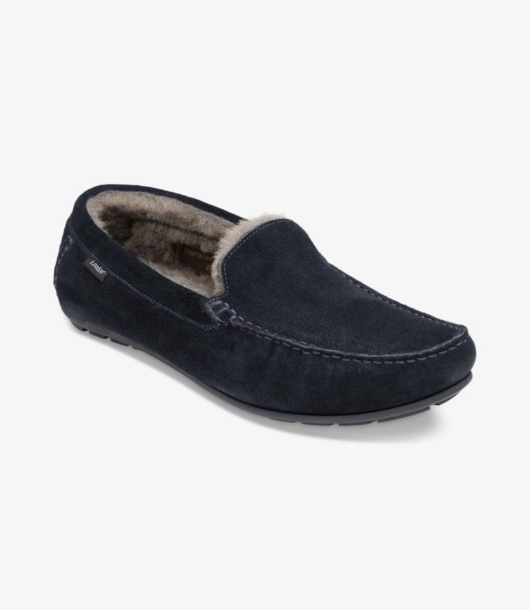 Loake Guards Slippers Navy Suede
