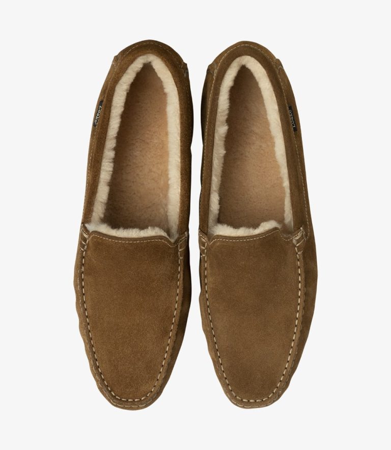 Loake Guards Slippers Tan Suede