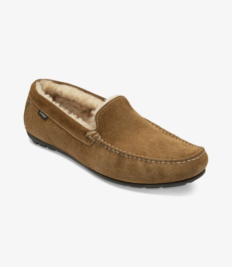 Loake Guards Slippers Tan Suede