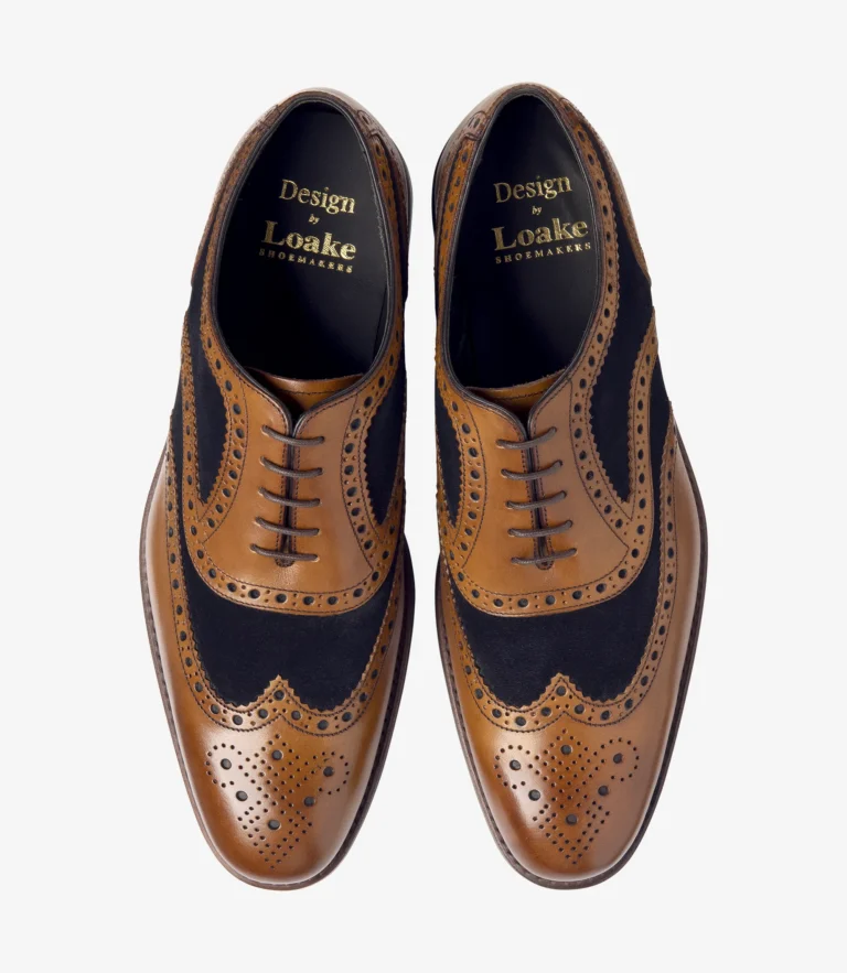 Loake Kerridge Tan & Navy Suede Calf Leather