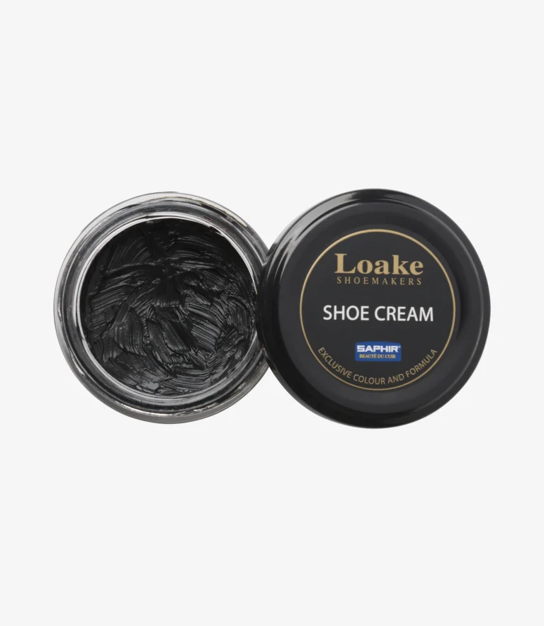 loake Leather Cream Black