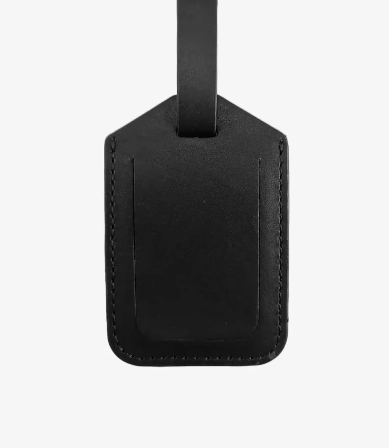 Loake Leather Luggage Tag Black Calf Leather