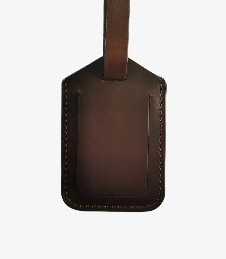 Loake Leather Luggage Tag Brown Calf Leather