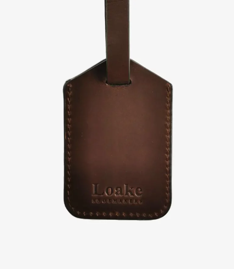 loake Leather Luggage Tag Brown Calf Leather