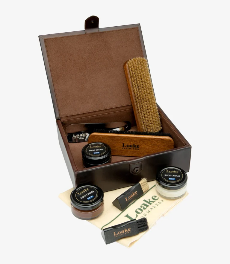 loake Luxury Valet Box Dark Brown Calf Leather