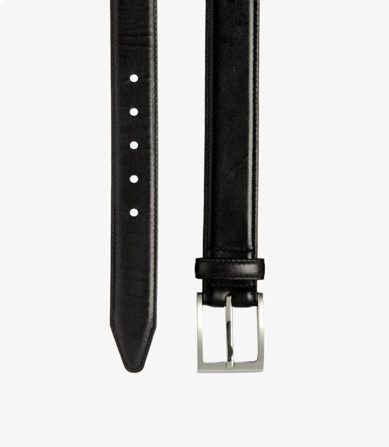 loake Philip Belt Black Calf Leather