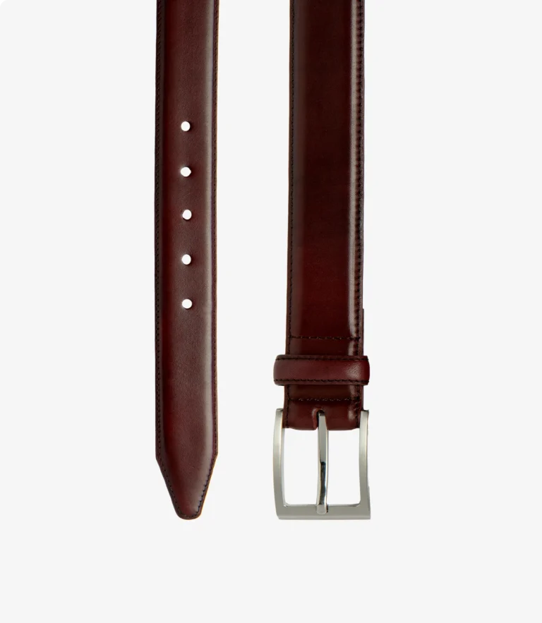 loake Philip Belt Burgundy Calf Leather