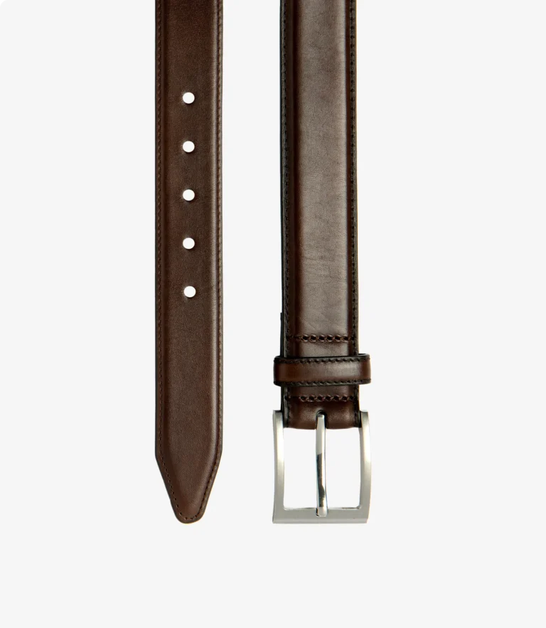 loake Philip Belt Dark Brown Calf Leather