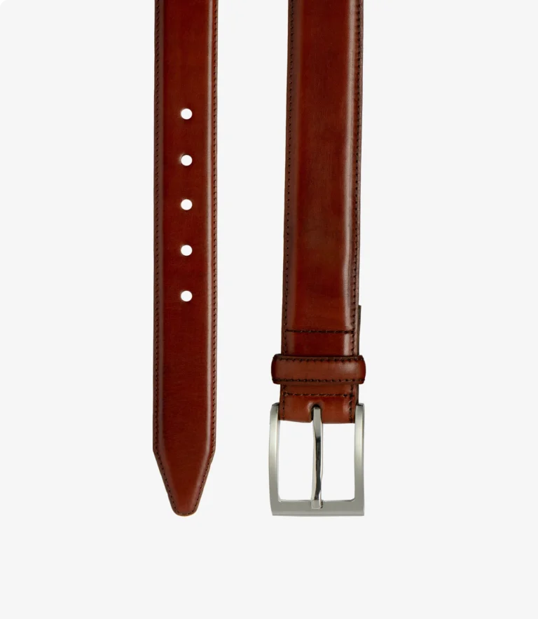 loake Philip Belt Mahogany Calf Leather