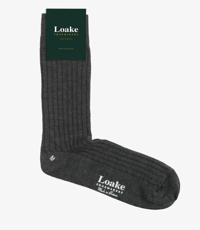 loake Rib Socks Charcoal