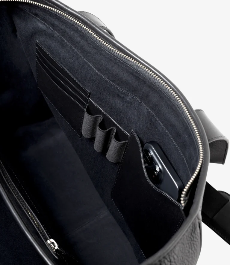 Loake Tote Bag Black Grain Calf Leather