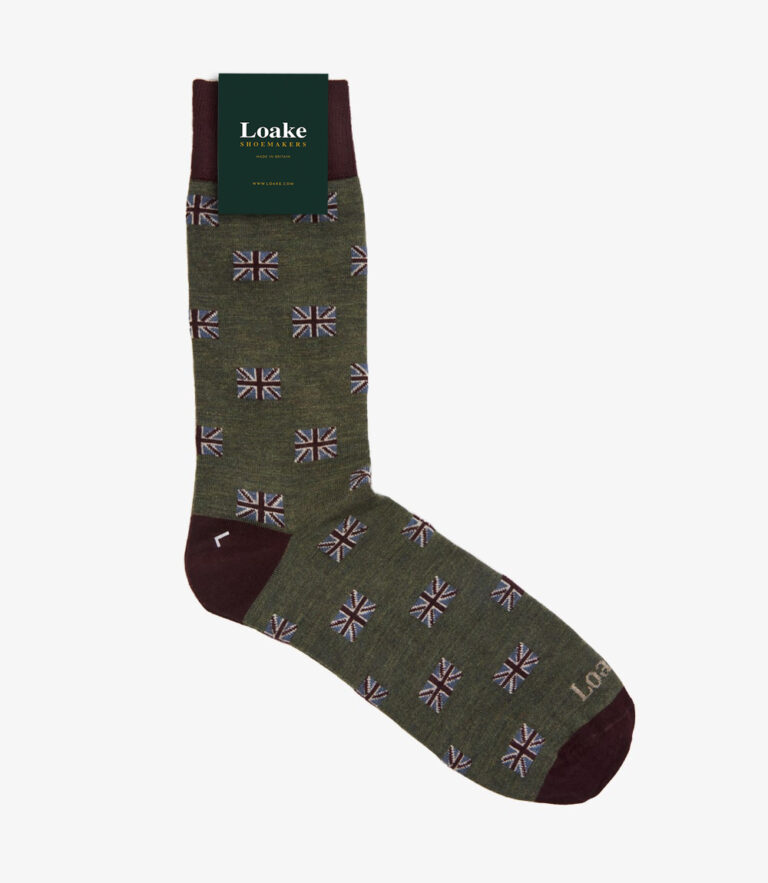 loake Union Jack Socks Olive