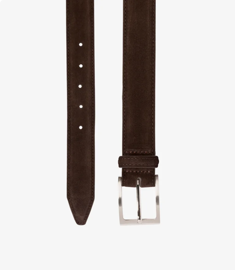 loake William Belt Dark Brown Suede