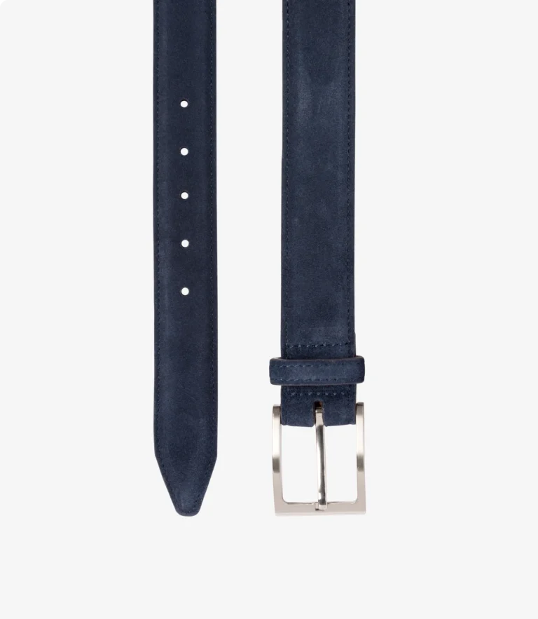 loake William Belt Navy Suede