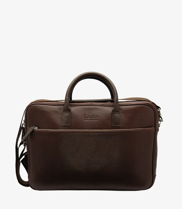loake Westminster Briefcase Brown Grain Calf Leather