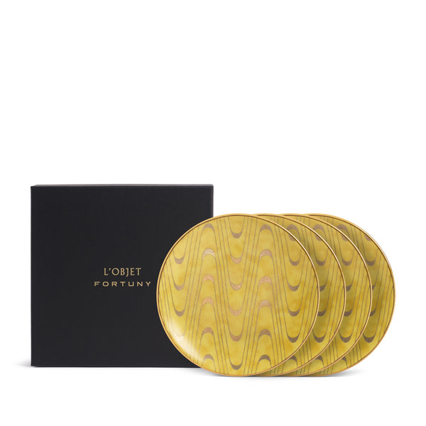 L'objet Fortuny Apollo Yellow Canape Plates (Set Of 4)