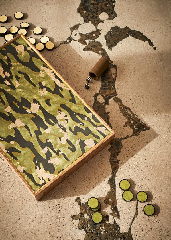 L'objet Fortuny Backgammon - Camo Isole/Military Green