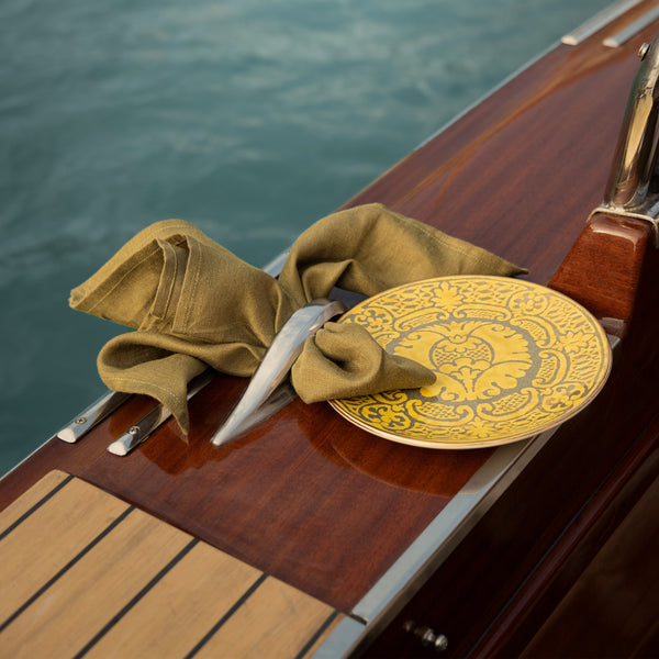 L'objet Fortuny Orsini Yellow Dessert Plates (Set Of 4)