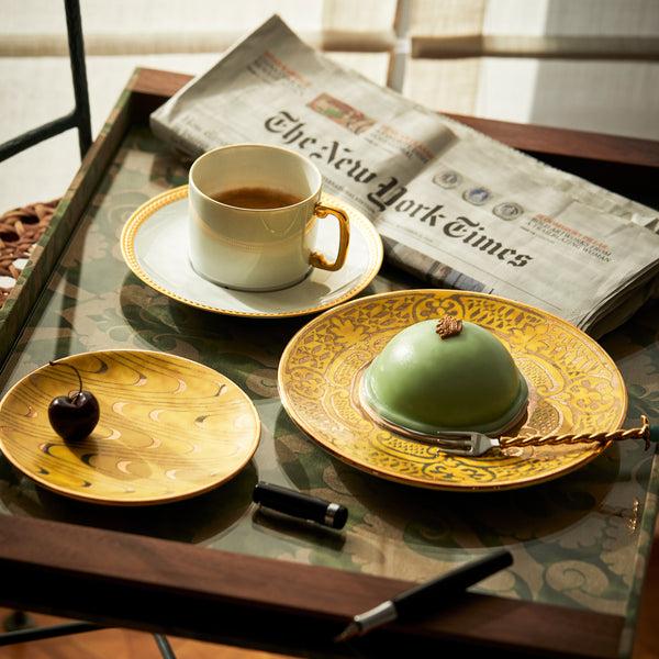 L'objet Fortuny Rectangular Tray - Laotze - Deep Jade + Gold