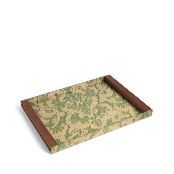 l'objet Fortuny Rectangular Tray - Laotze - Deep Jade + Gold