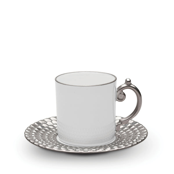 l'objet Aegean Espresso Cup + Saucer - Platinum