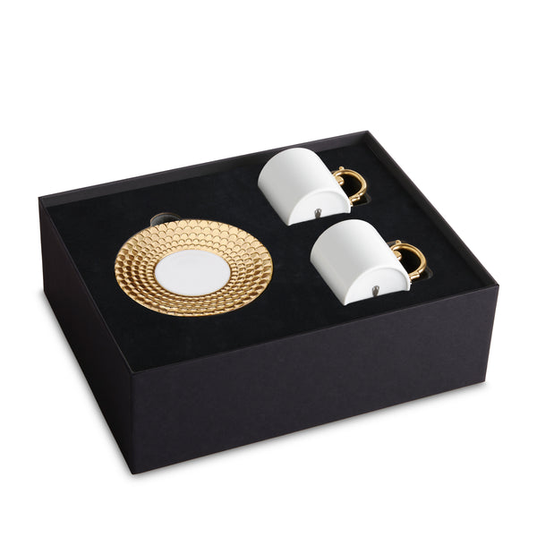 l'objet Aegean Gold Espresso Cup & Saucer [Set Of 2]