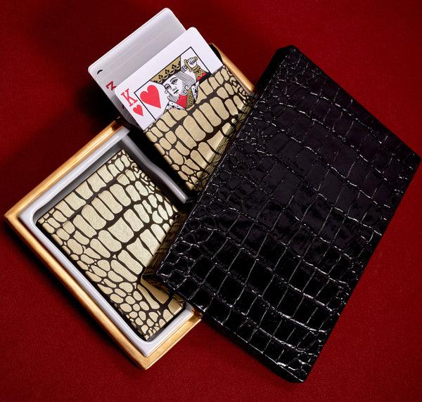 L'objet Crocodile Box With Playing Cards (2 Decks)
