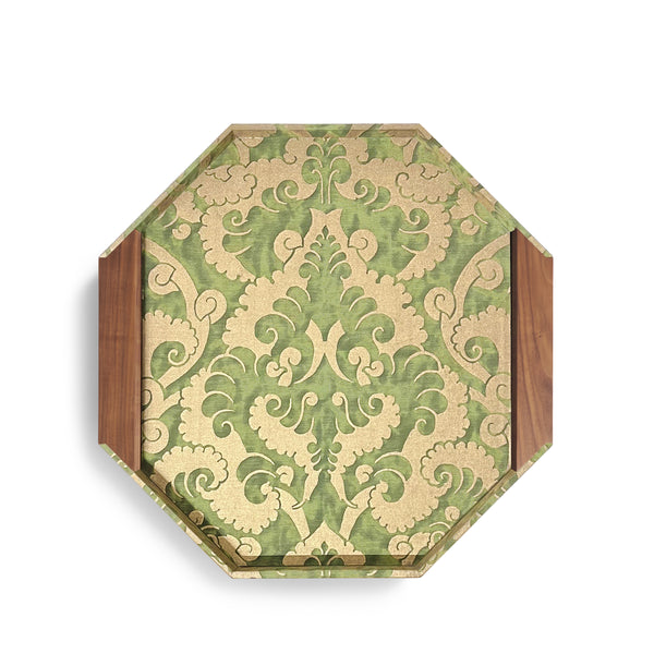 L'objet Fortuny Octagon Tray - Laotze Deep Jade + Gold