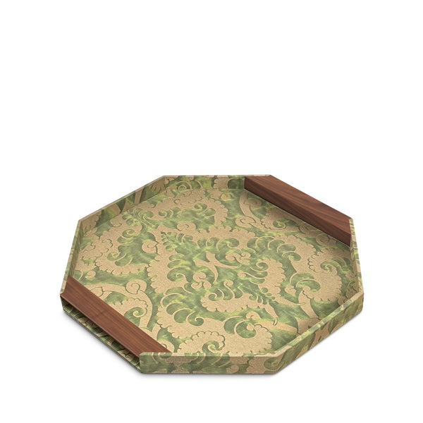 l'objet Fortuny Octagon Tray - Laotze Deep Jade + Gold