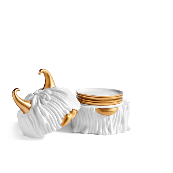 L'objet Haas Lynda Box + Plates (Set Of 4) - White