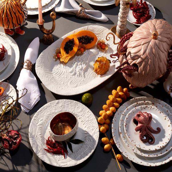 L'objet Haas Mojave Bread + Butter Plate - White + Gold