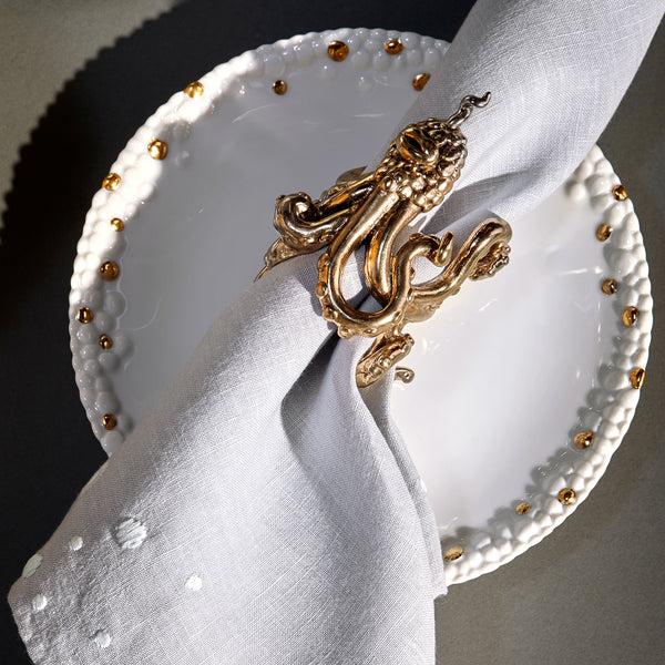 L'objet Haas Mojave Bread + Butter Plate - White + Gold