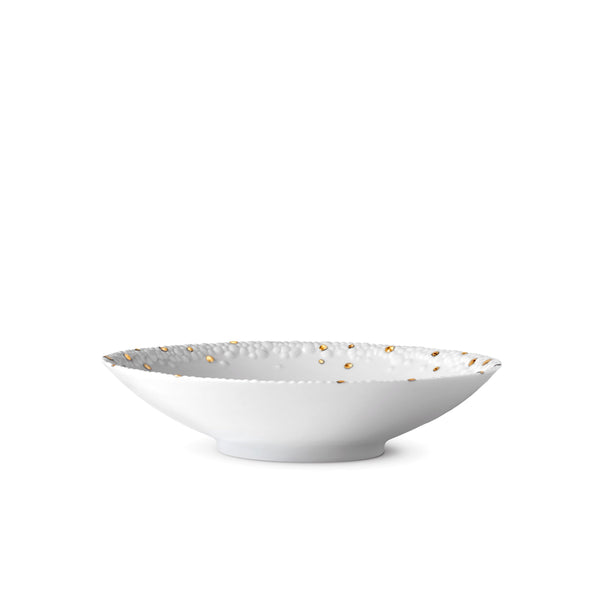 L'objet Haas Mojave Soup Plate - White + Gold