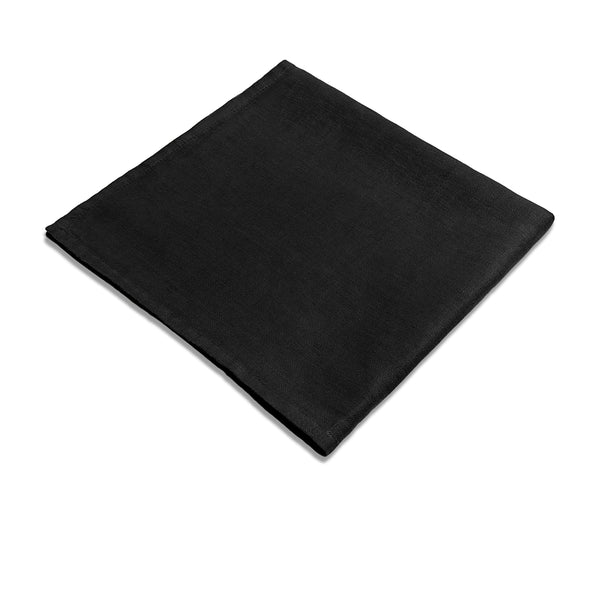 L'objet Linen Sateen Napkins - Black (Set Of 4)