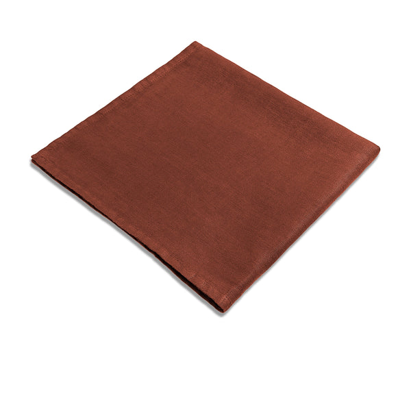 L'objet Linen Sateen Napkins - Brick (Set Of 4)