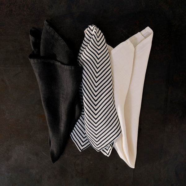 L'objet Linen Sateen Napkins - Ecru (Set Of 4)